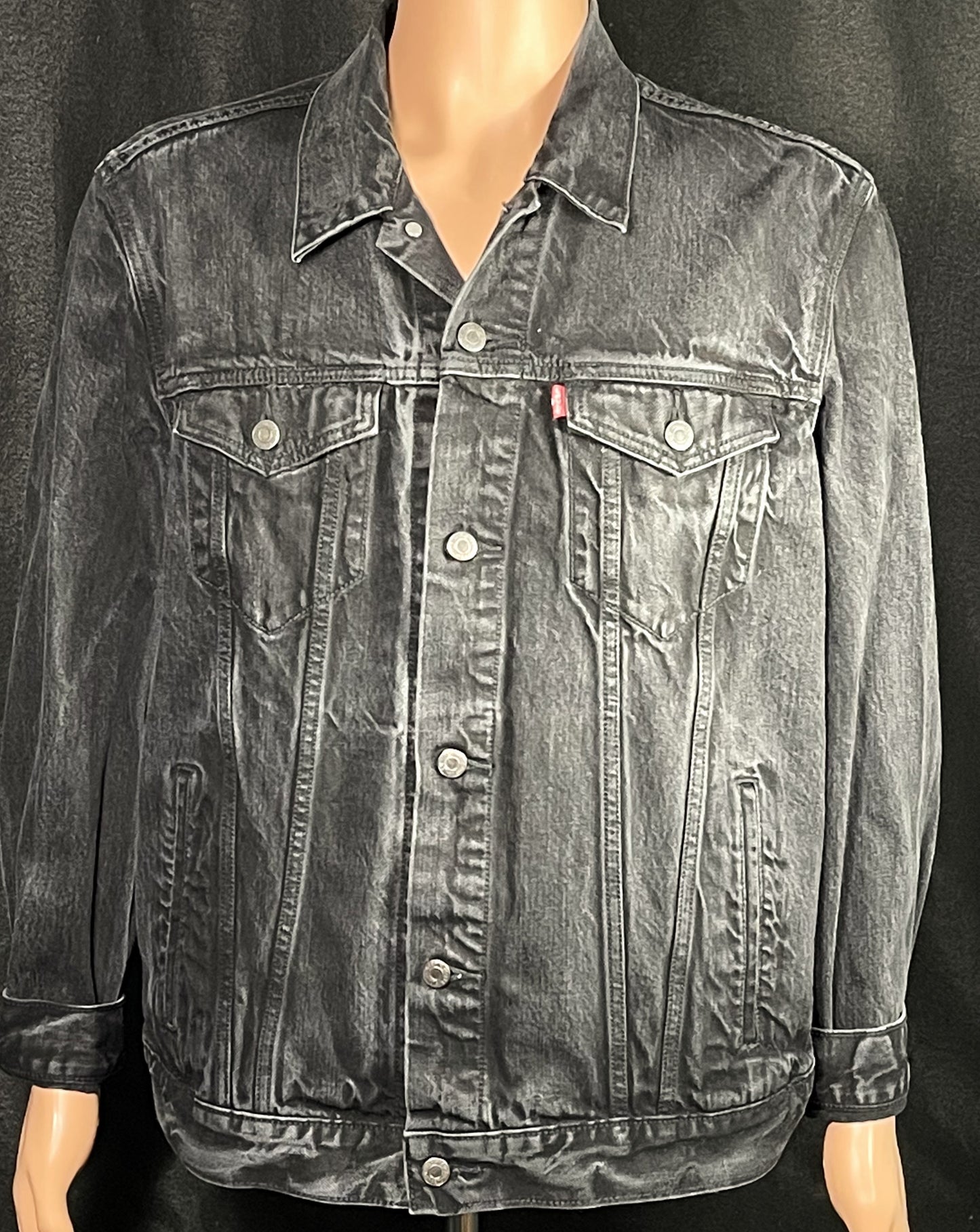 Upcycle Misfits Levi's Black Denim Jacket Men's XLarge