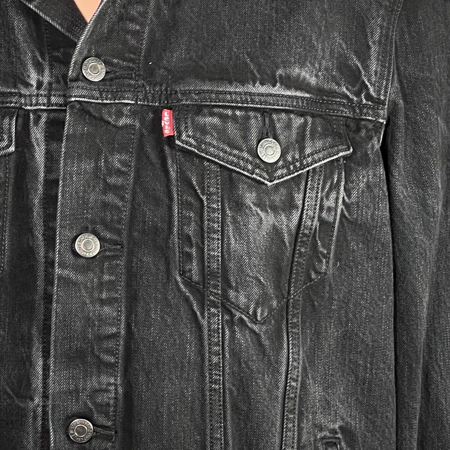 Upcycle Misfits Levi's Black Denim Jacket Men's XLarge