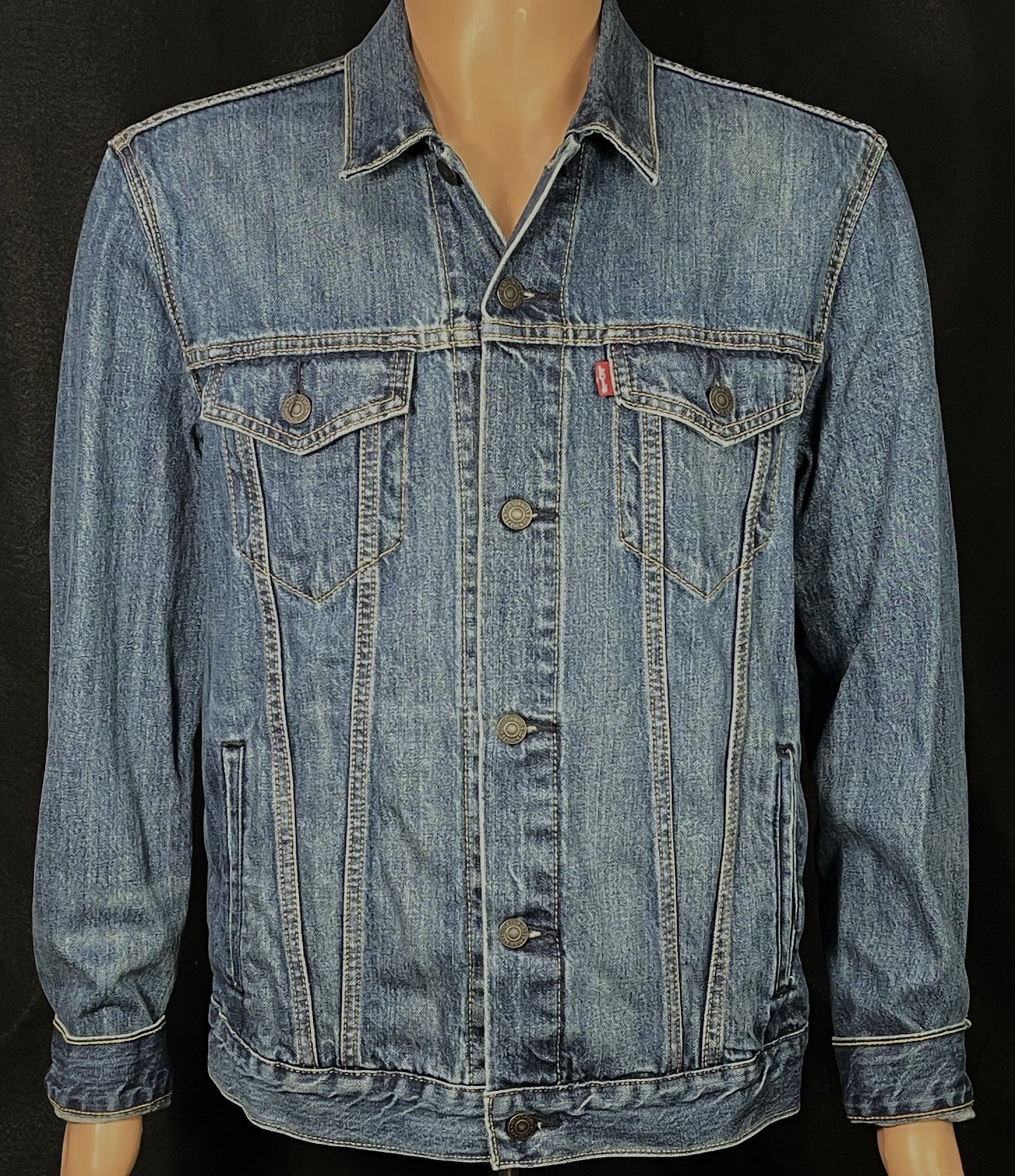 Upcycle KISS Band Levis Denim Jacket Destroyer 76 Men's Large Women's XLarge