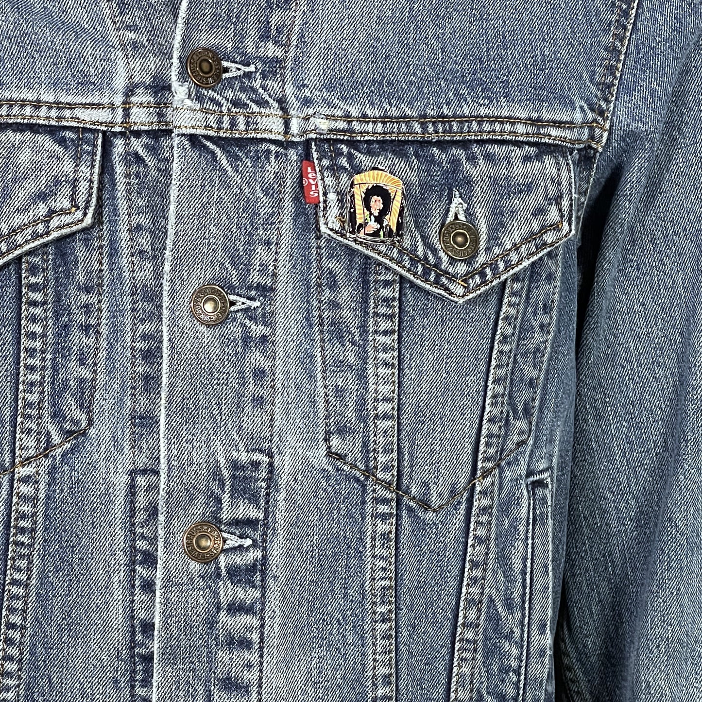 Upcycle Allman Brothers Band Levi's Denim Jacket Men's Small Women's Medium