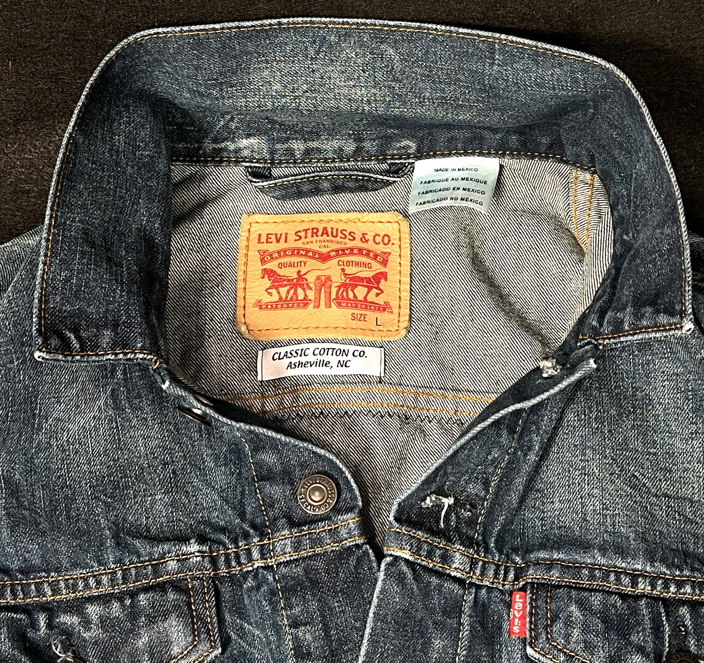 Upcycle Led Zeppelin Levi's Denim Jacket ZOSO Men's Large Women's XLarge