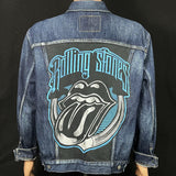 Upcycle Rolling Stones Levi's Jacket Tongue Logo Men's XLarge