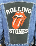 Upcycle Rolling Stones Levi's Jacket Tongue Logo Vintage USA 44, Men's Large Women's XLarge