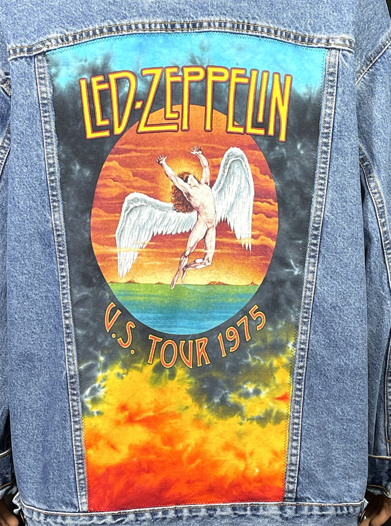Upcycle Led Zeppelin Levi's Denim Jacket, Vintage USA, US Tour 75 Men's XXL