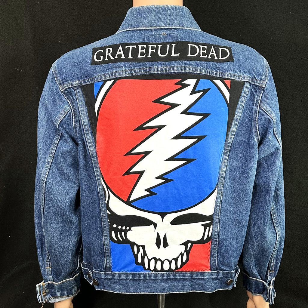 Upcycle Grateful Dead Levi's Denim Jacket Steelie USA 46 Men's Large Women's XLarge
