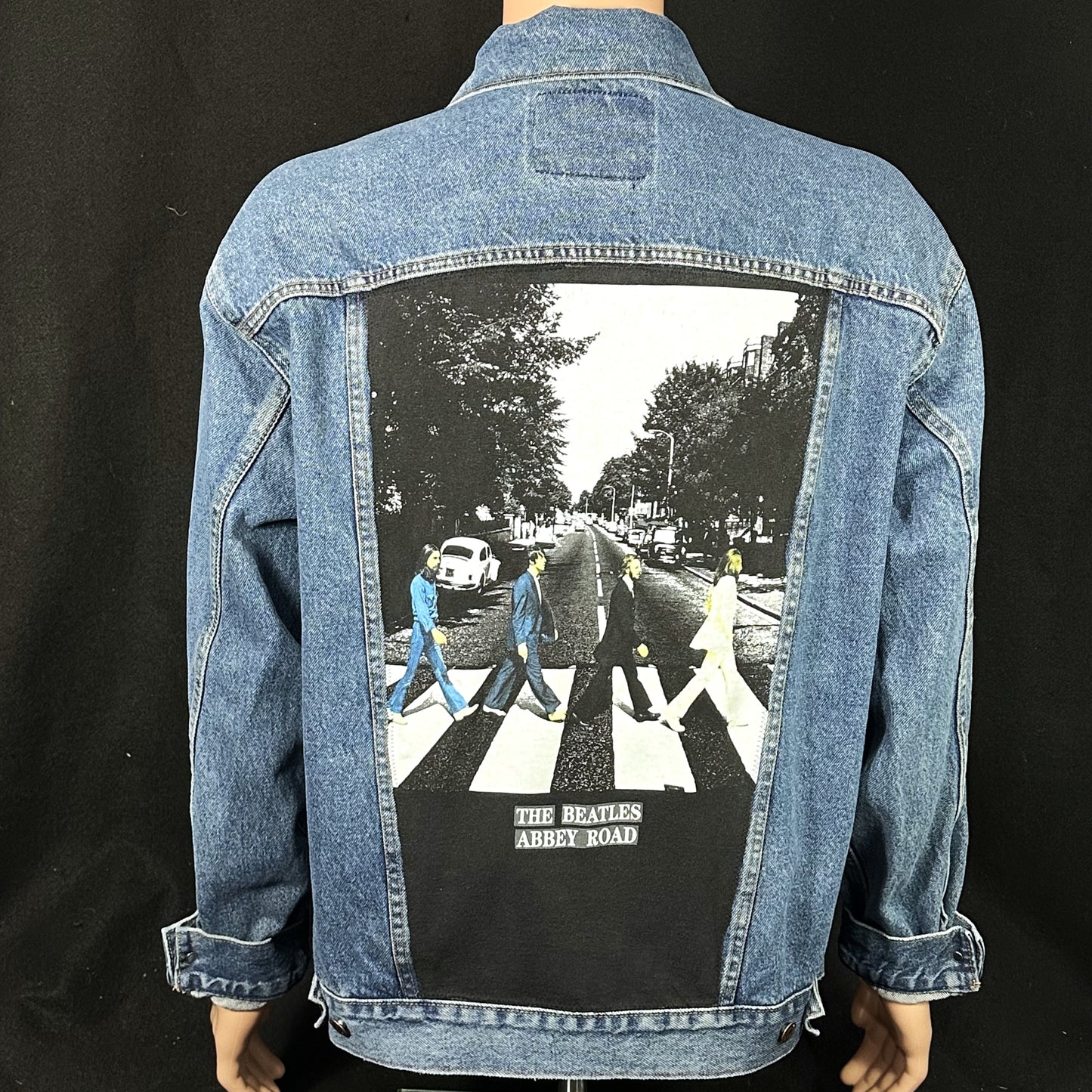 Upcycle Beatles Abbey Road Levi's Denim Jacket Men's Large Women's XLarge