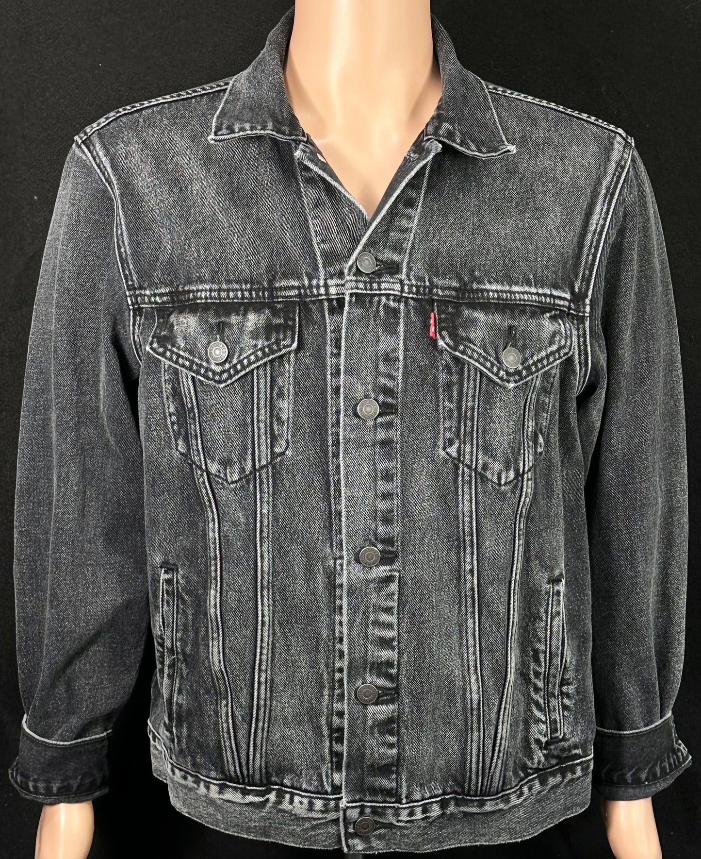 Upcycle Guns N Roses Levi's Black Denim Jacket Men's Large Women's Xlarge