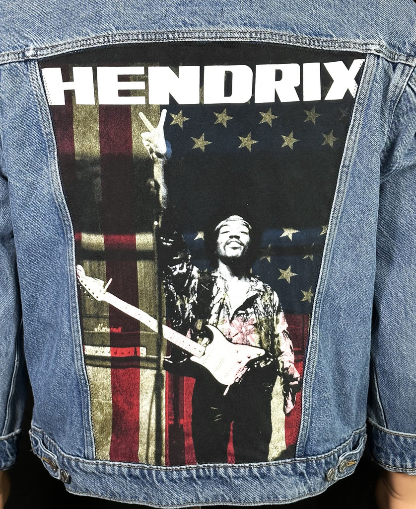 Upcycle Jimi Hendrix Levi's Denim Jacket Women's XLarge