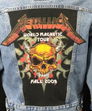Upcycle Metallica Levi's Denim Jacket Vintage 2009 Tour Youth Medium 12/16 Men's Small