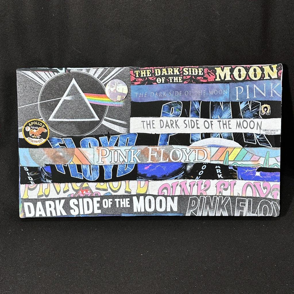 Upcycle Pink Floyd DSOTM Freak Flag Wall Art Sustainable