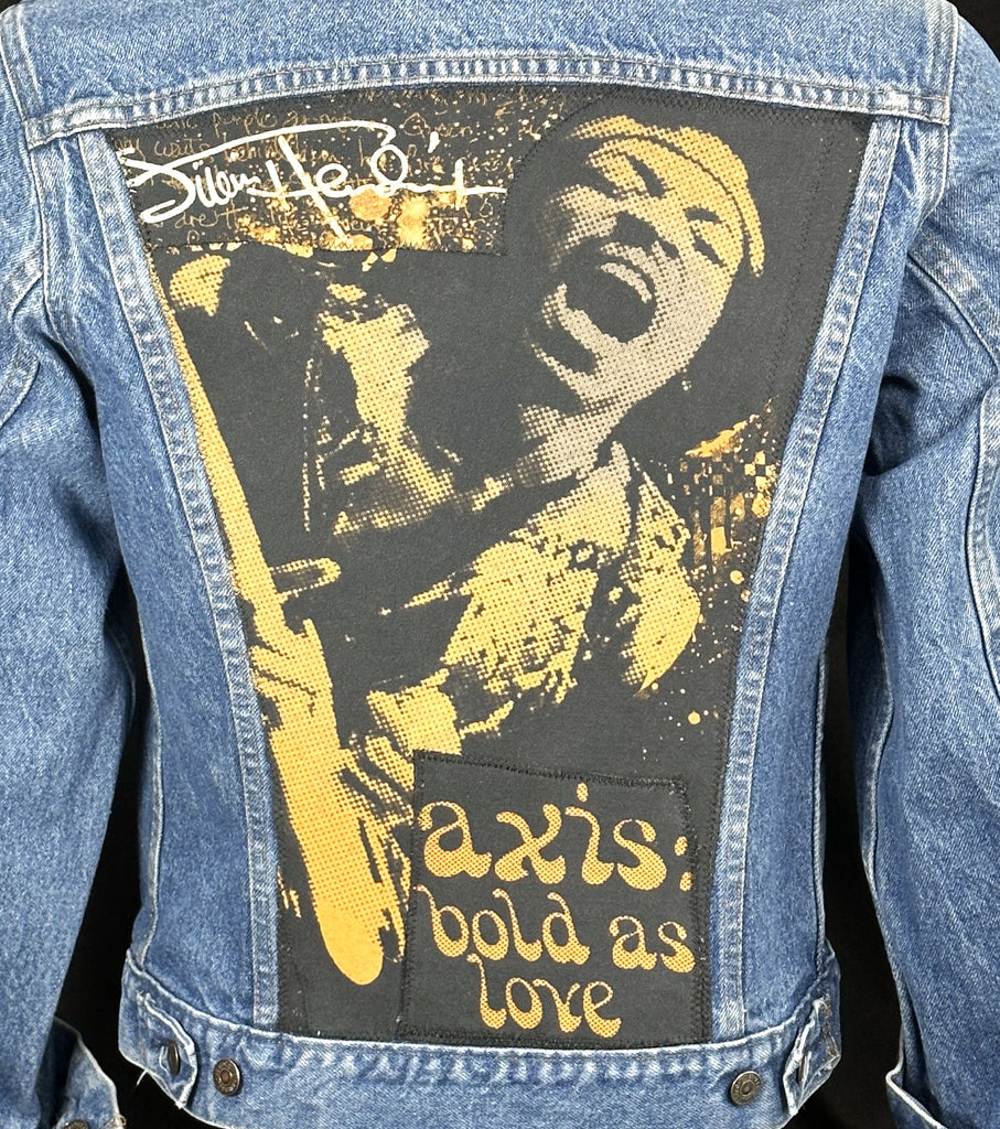 Upcycle Jimi Hendrix Levi's Denim Jacket Vintage USA 38R Men's Small Women's Medium