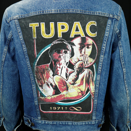 TUPAC Levis Denim Jacket 2Pac Shakur Vintage USA 44 Mens Medium