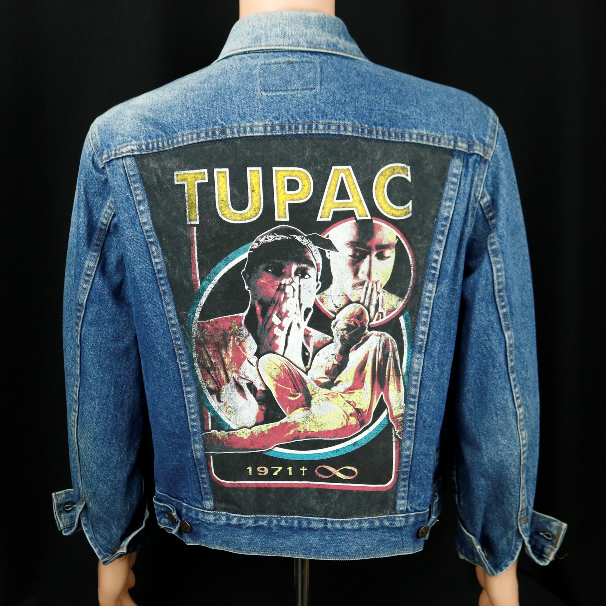 TUPAC Levis Denim Jacket 2Pac Shakur Vintage USA 44 Mens Medium