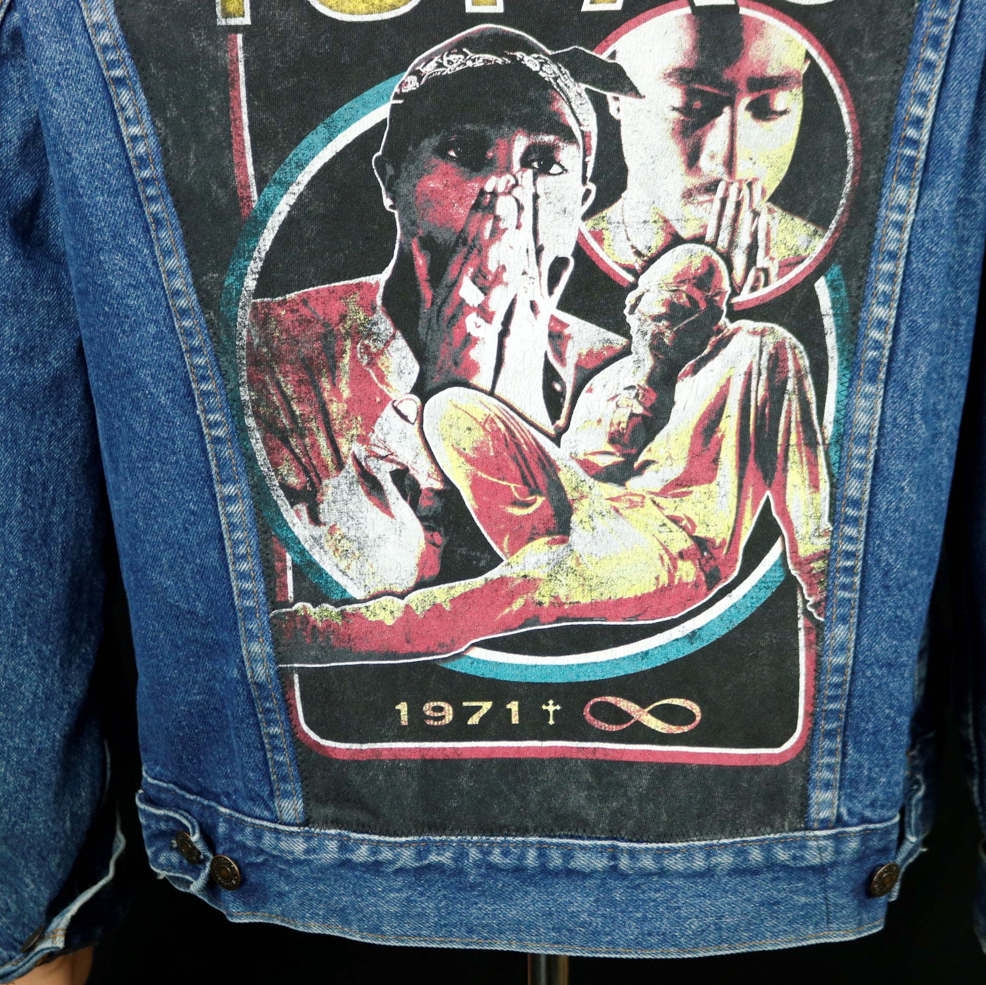 TUPAC Levis Denim Jacket 2Pac Shakur Vintage USA 44 Mens Medium