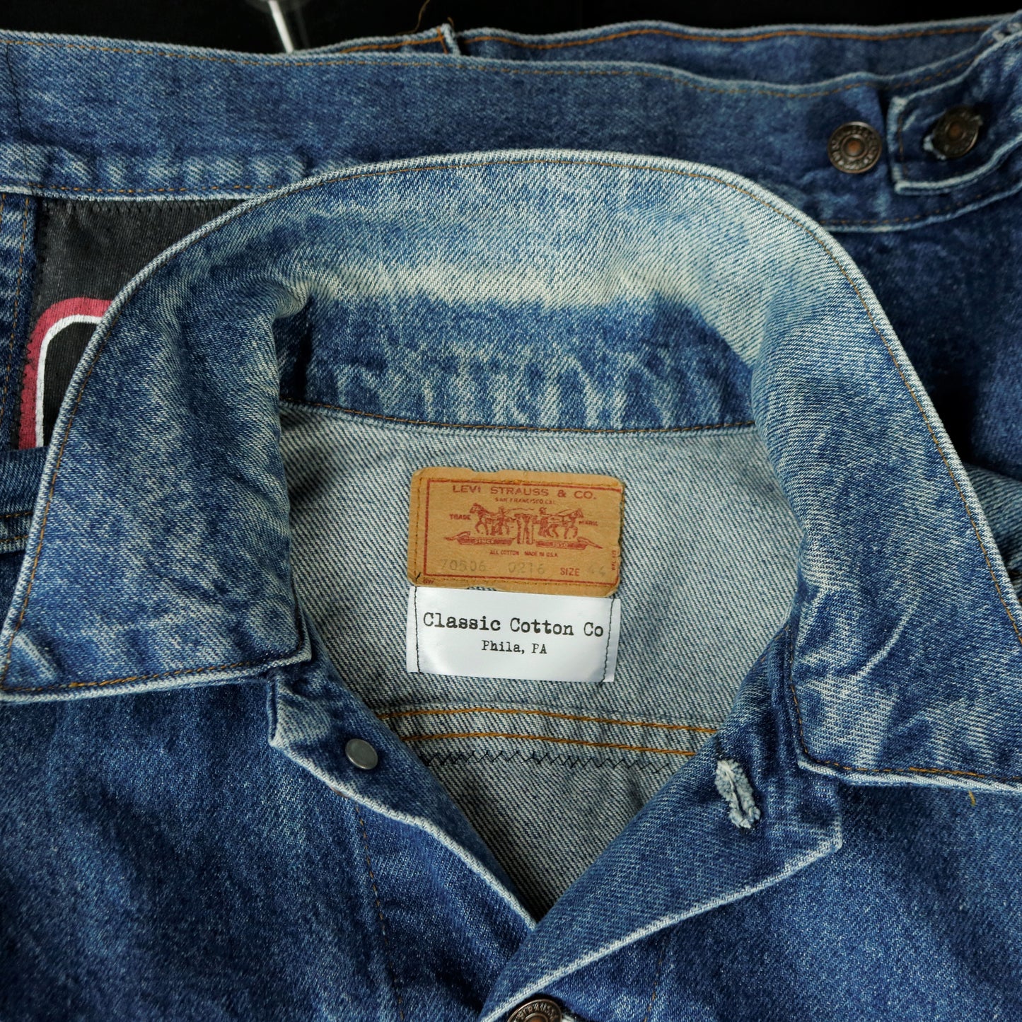TUPAC Levis Denim Jacket 2Pac Shakur Vintage USA 44 Mens Medium