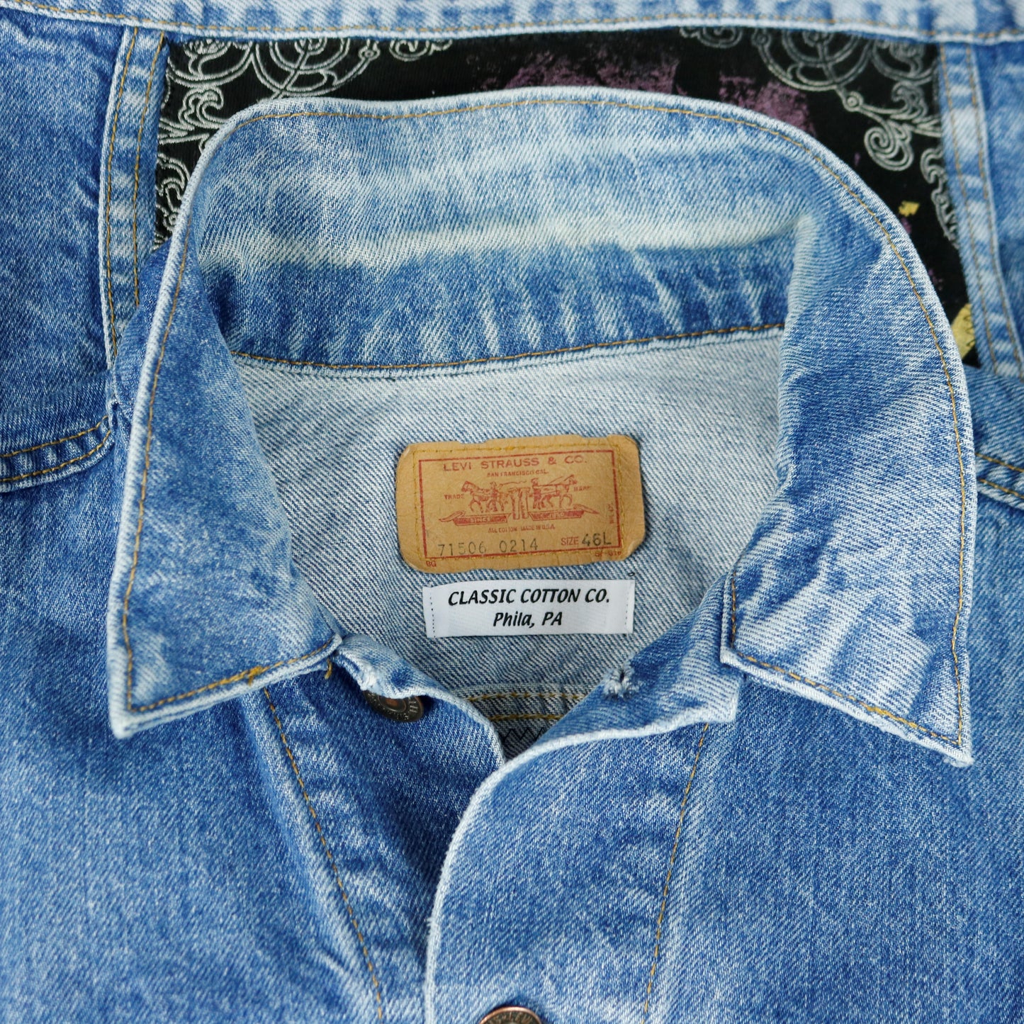 Jimi Hendrix Levis Denim Jacket USA 46L Mens Medium