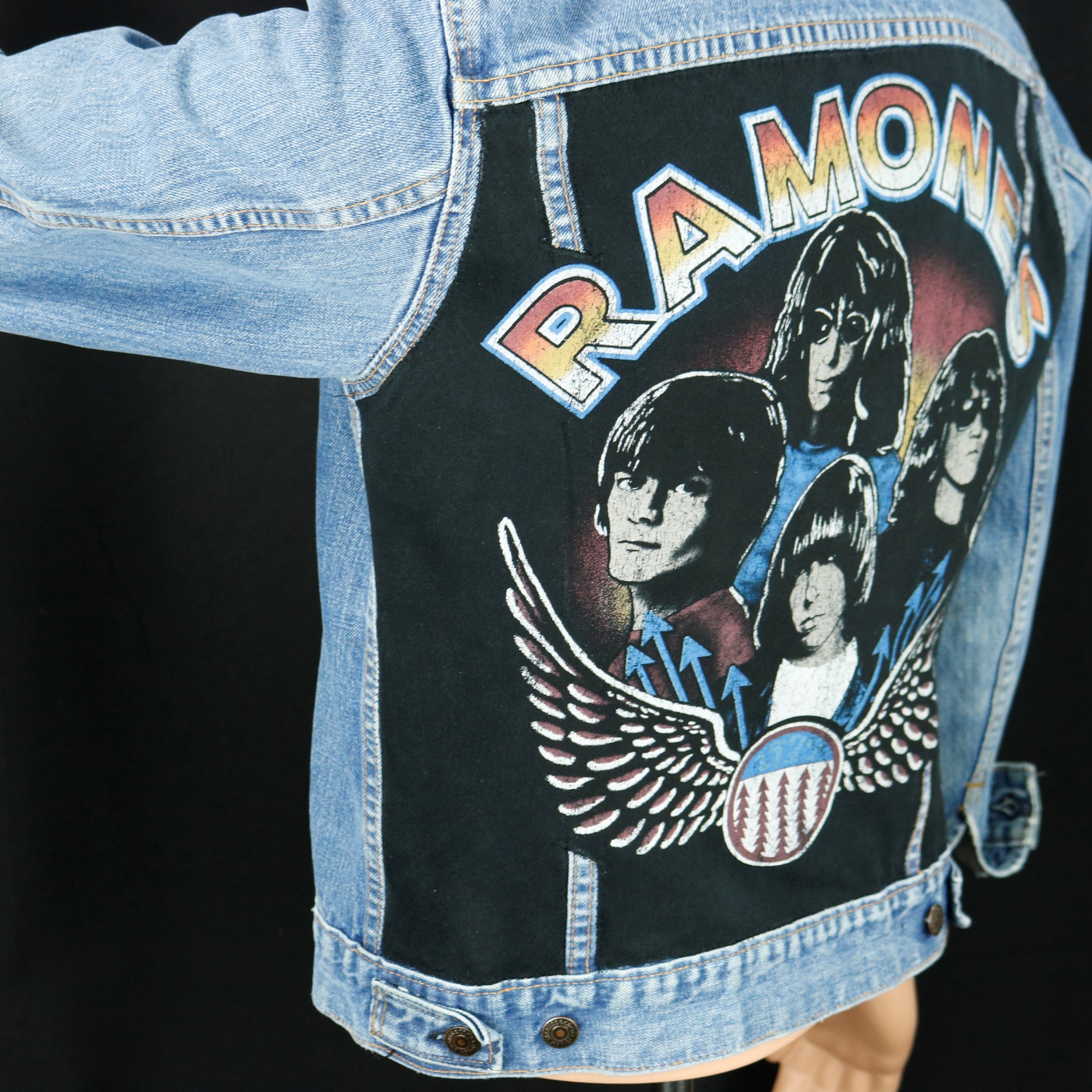 Ramones Levis Denim Jacket Mens Small Womens Medium