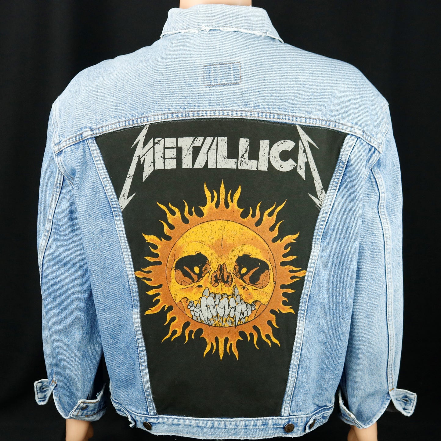 Upcycle Metallica Levi's Denim Jacket Distressed Mens Large Womens XLarge