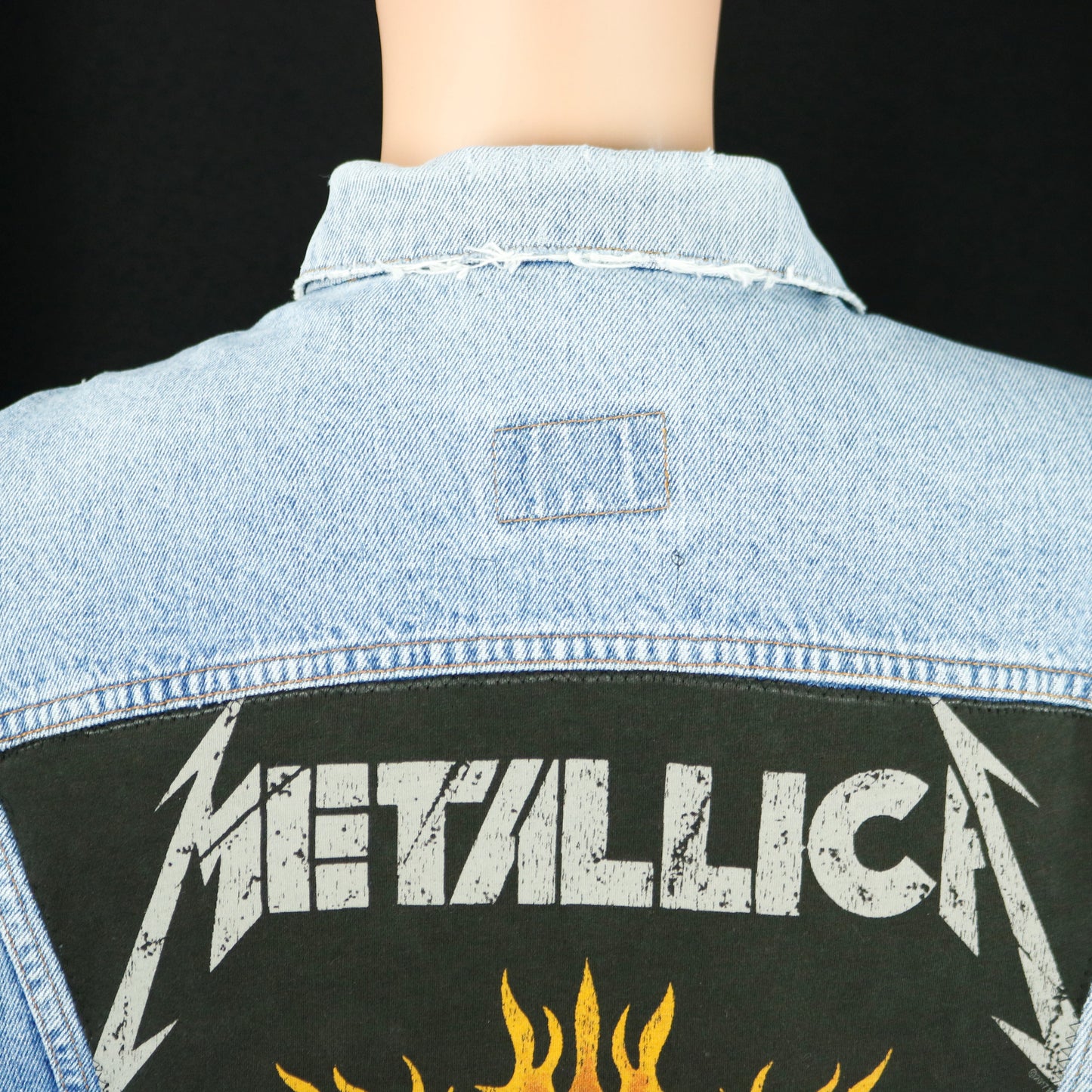 Upcycle Metallica Levi's Denim Jacket Distressed Mens Large Womens XLarge