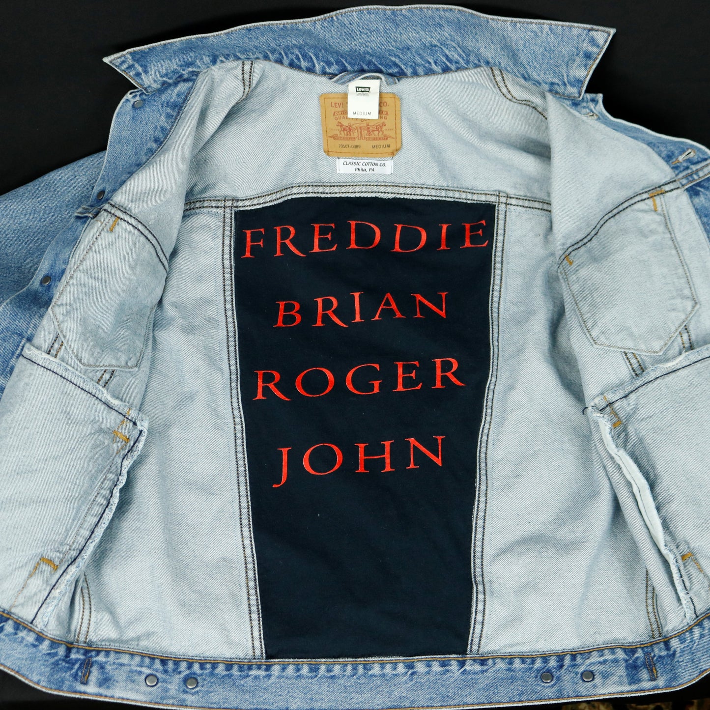 QUEEN Band Levis Denim Jacket Mens Medium Womens XLarge