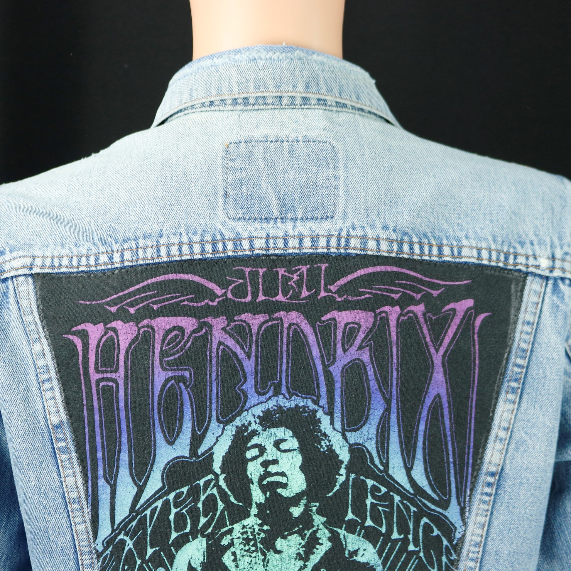 Jimi Hendrix Levis Denim Jacket Distressed Mens Small Womens Large