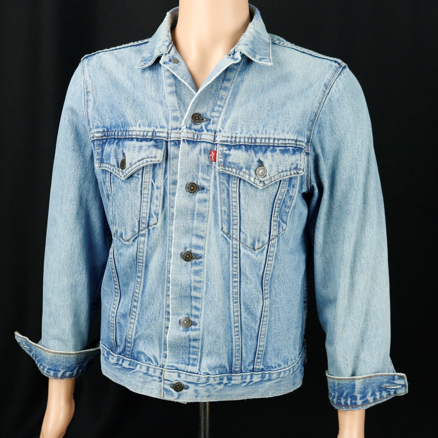 Jimi Hendrix Levis Denim Jacket Distressed Mens Small Womens Large