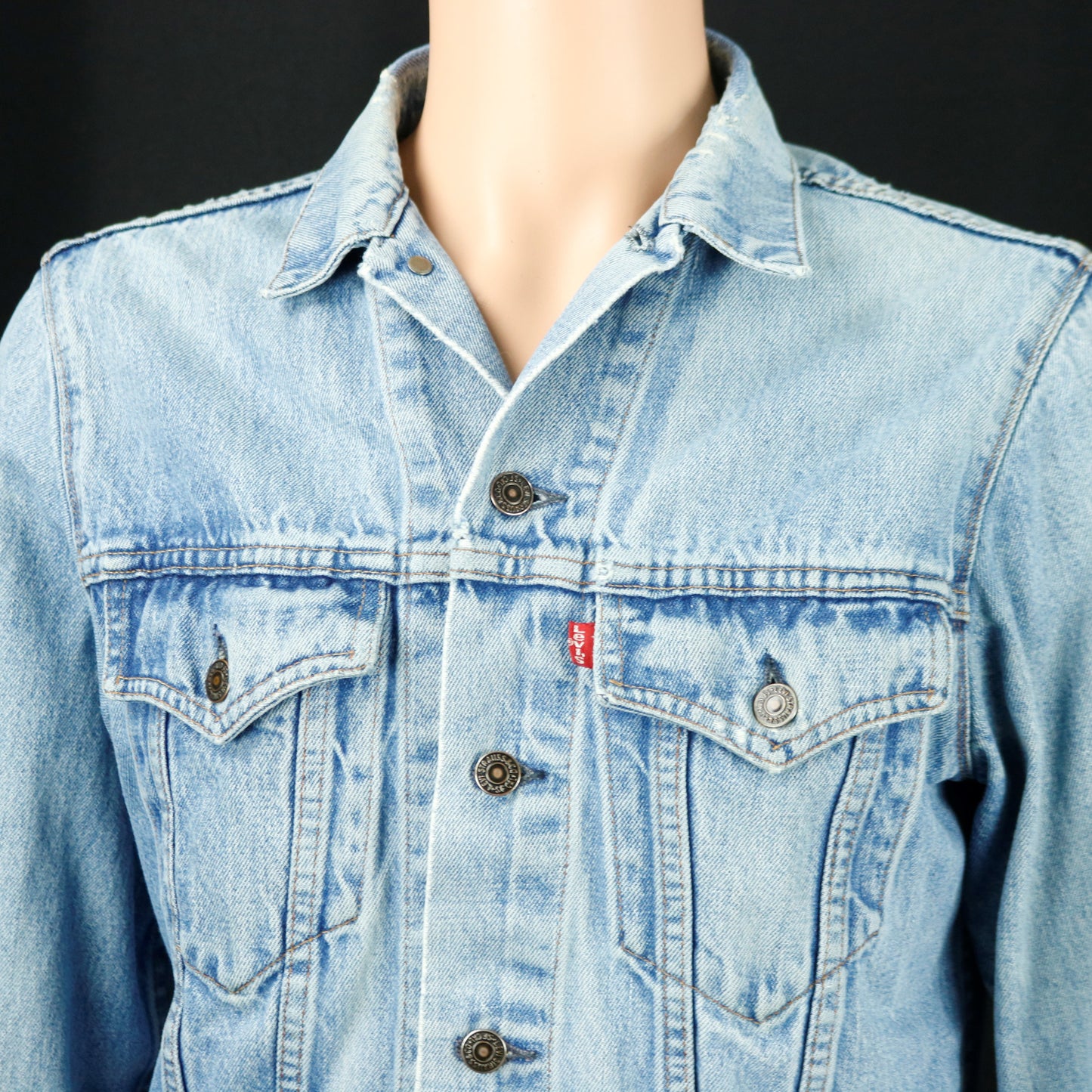 Jimi Hendrix Levis Denim Jacket Distressed Mens Small Womens Large