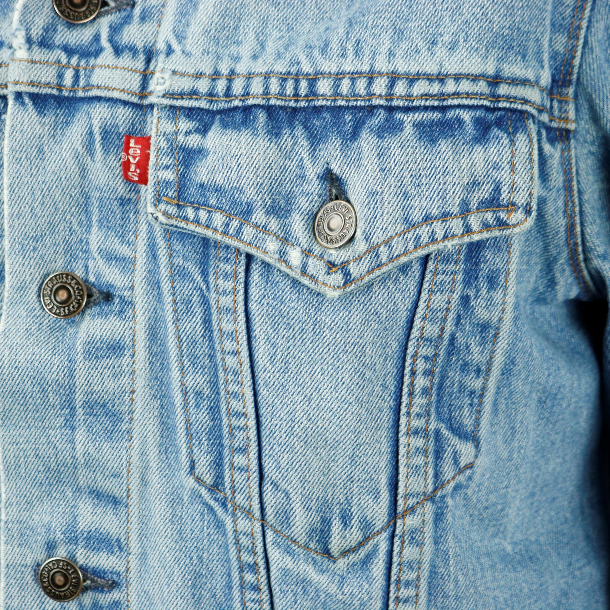Jimi Hendrix Levis Denim Jacket Distressed Mens Small Womens Large