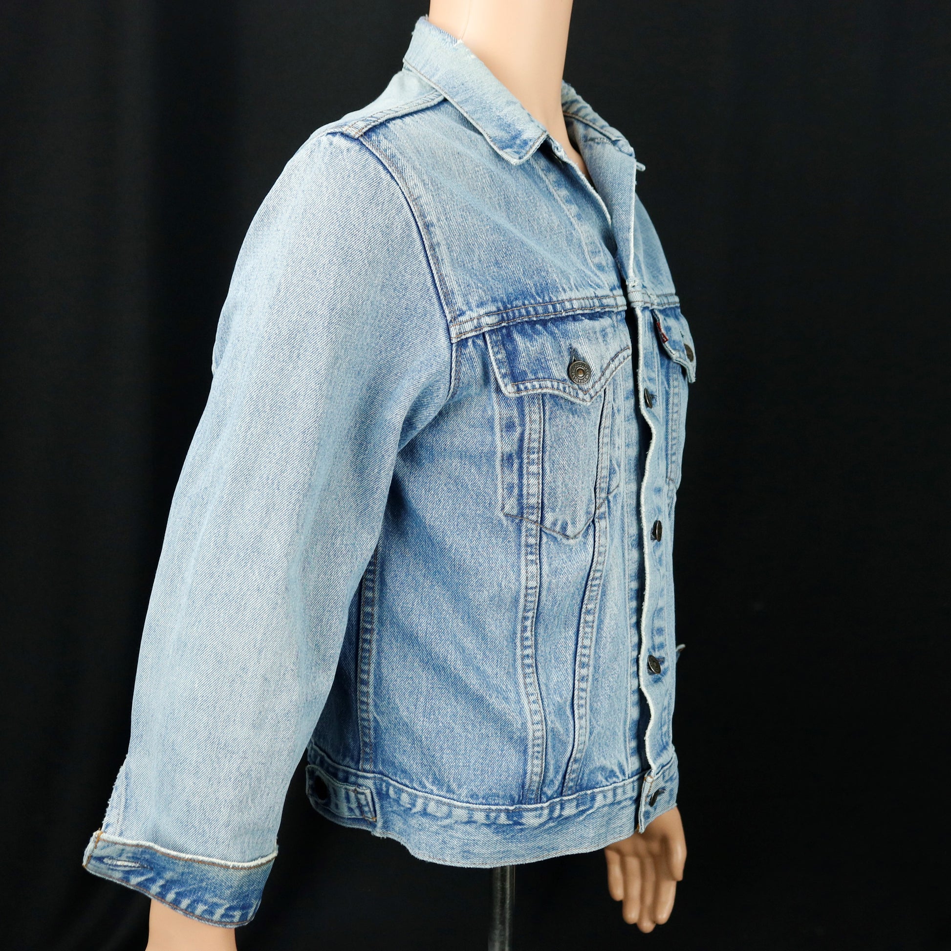 Jimi Hendrix Levis Denim Jacket Distressed Mens Small Womens Large