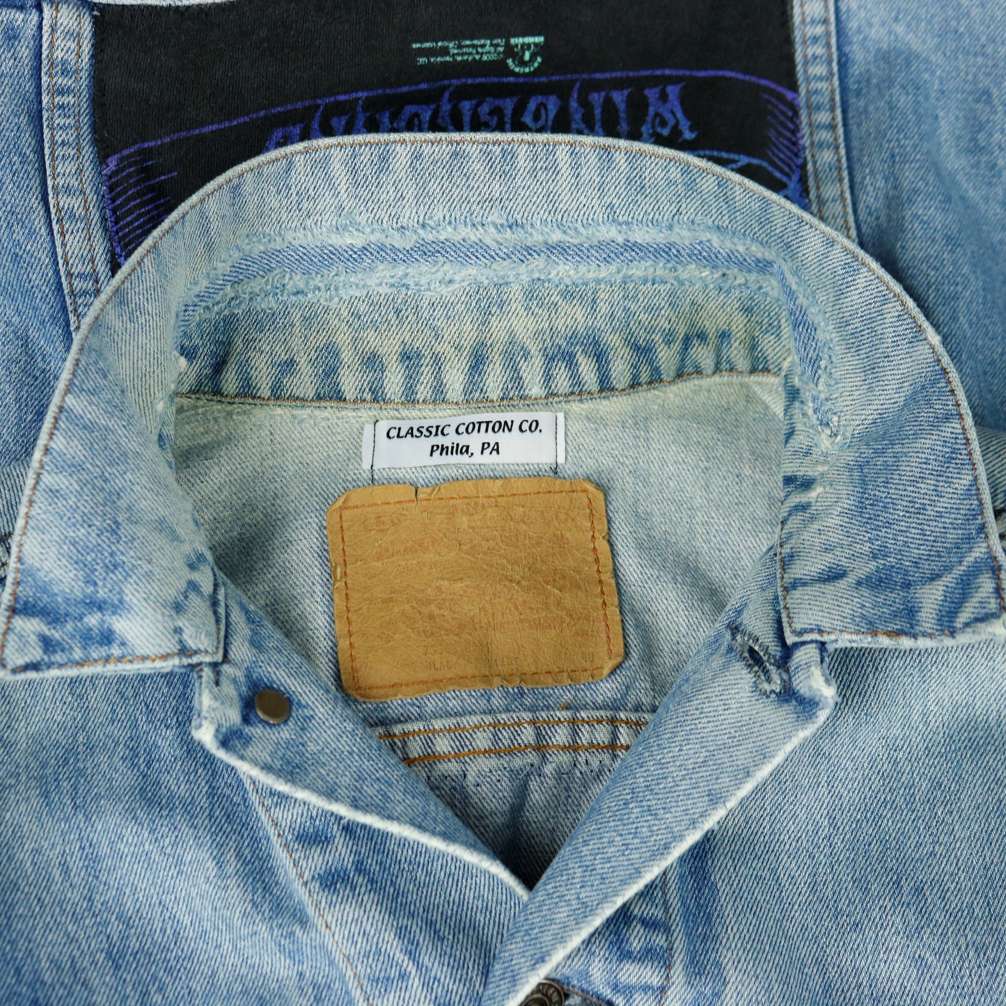 Jimi Hendrix Levis Denim Jacket Distressed Mens Small Womens Large