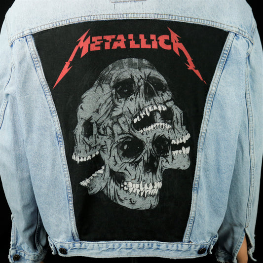 Metallica Levi's Denim Jacket Distressed Mens XLarge