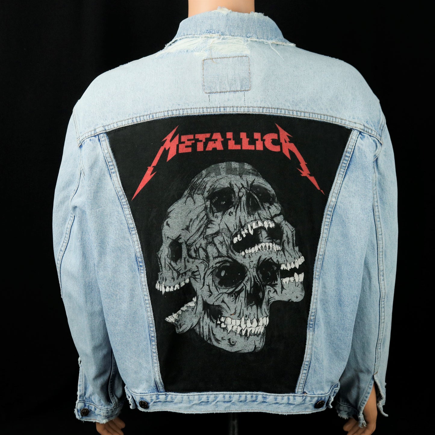 Metallica Levi's Denim Jacket Distressed Mens XLarge