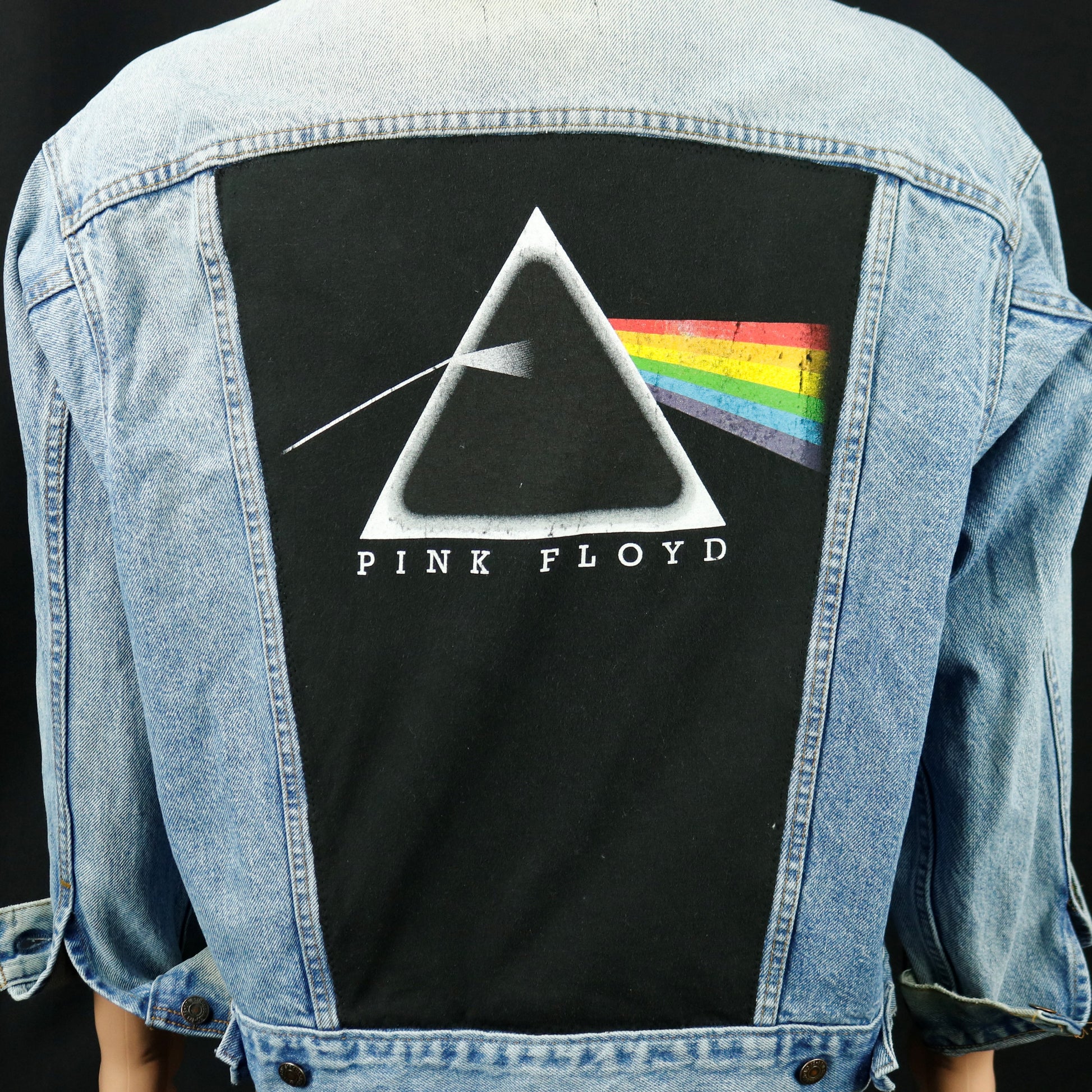 Pink Floyd Levis Denim Jacket USA Distressed Mens Large