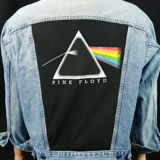 Pink Floyd Levis Denim Jacket USA Distressed Mens Large