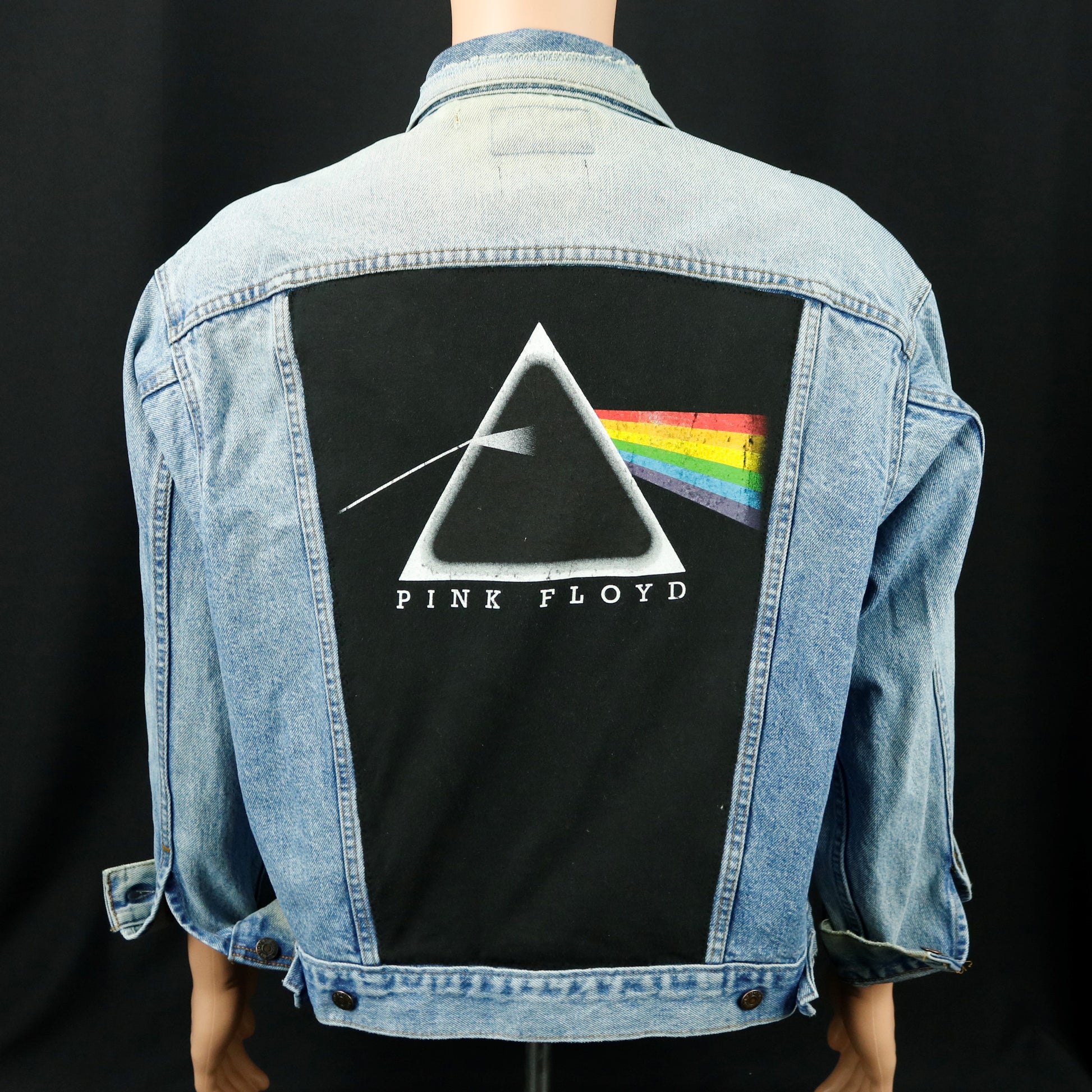 Pink Floyd Levis Denim Jacket USA Distressed Mens Large