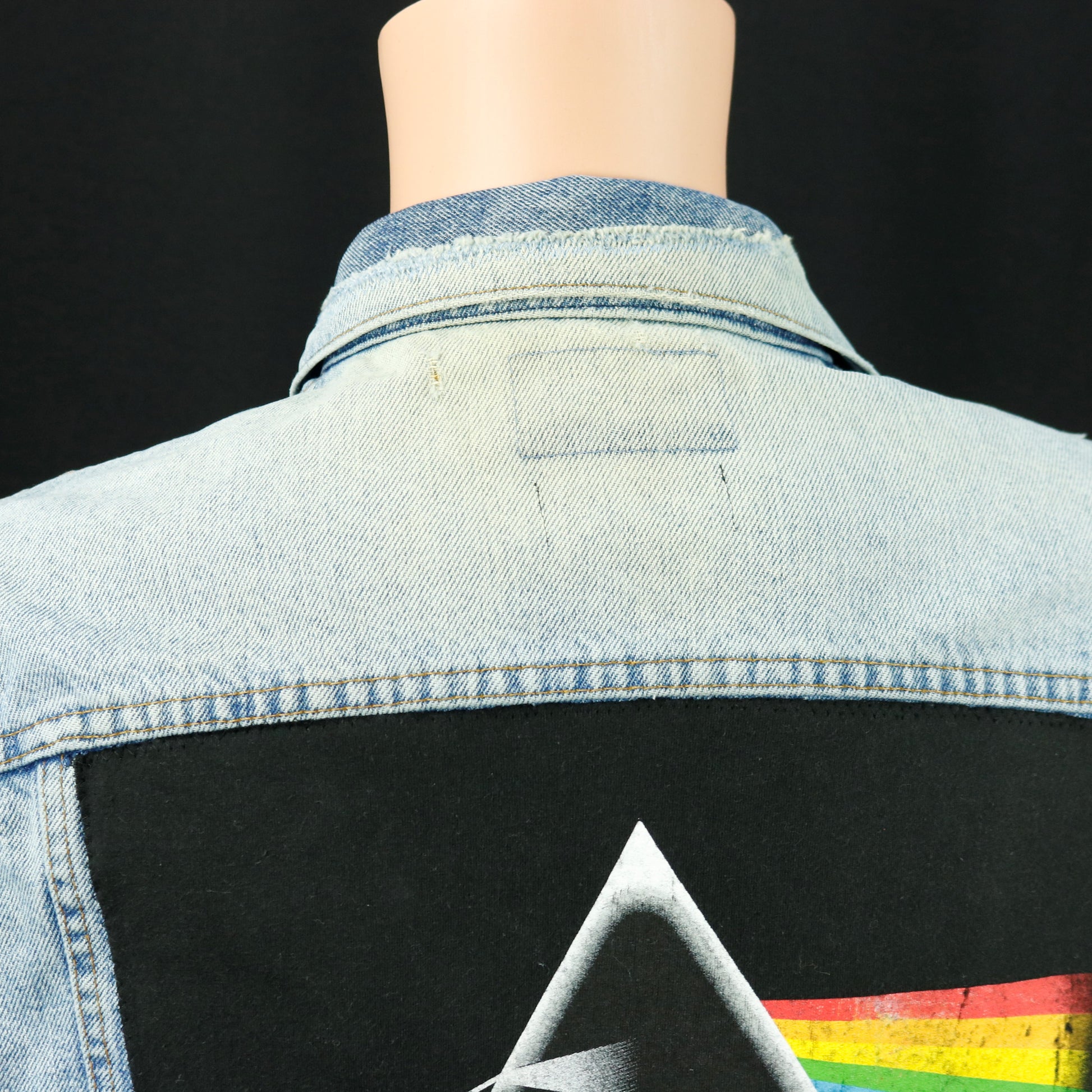 Pink Floyd Levis Denim Jacket USA Distressed Mens Large