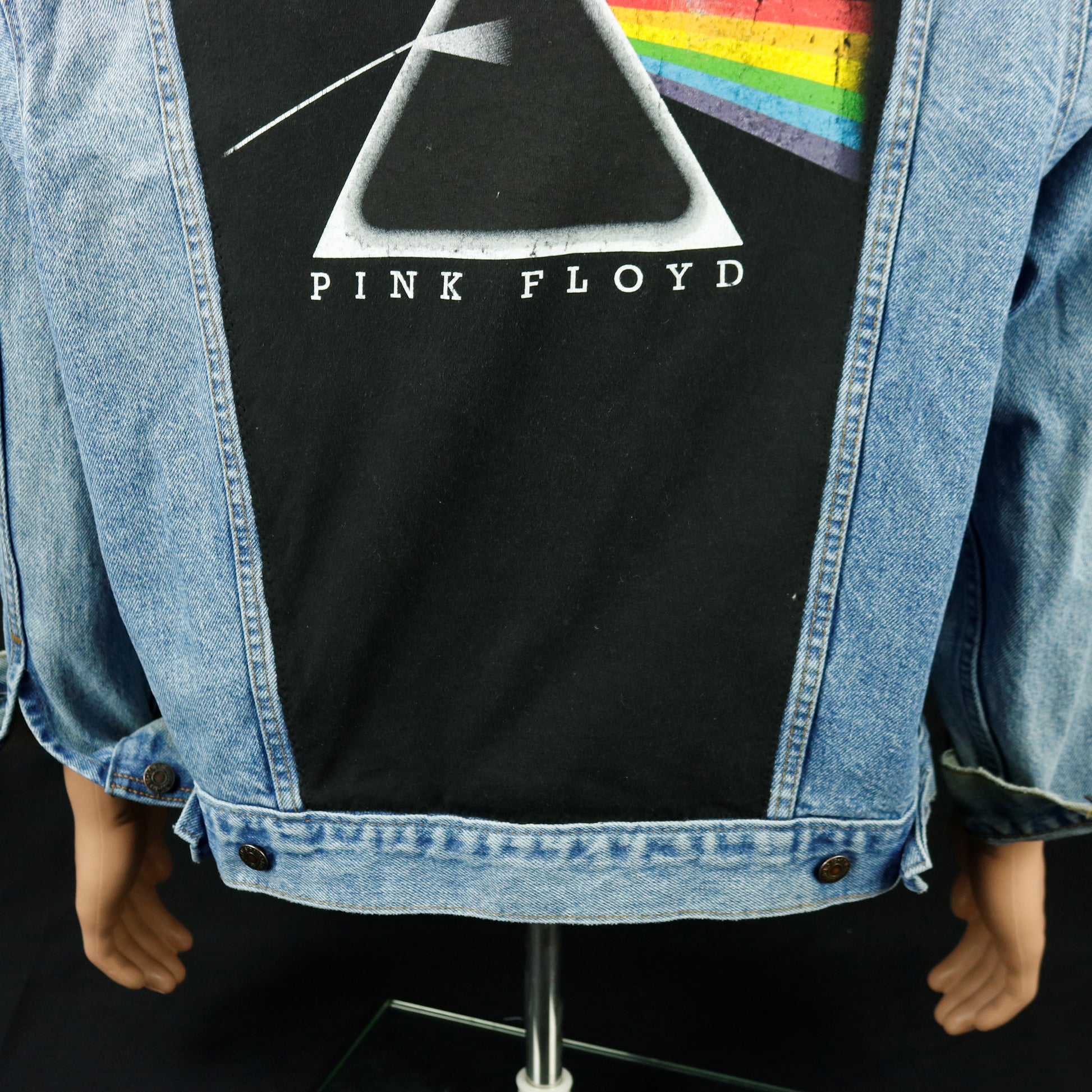 Pink Floyd Levis Denim Jacket USA Distressed Mens Large