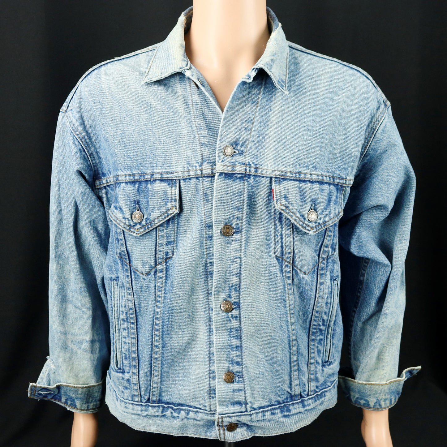 Pink Floyd Levis Denim Jacket USA Distressed Mens Large