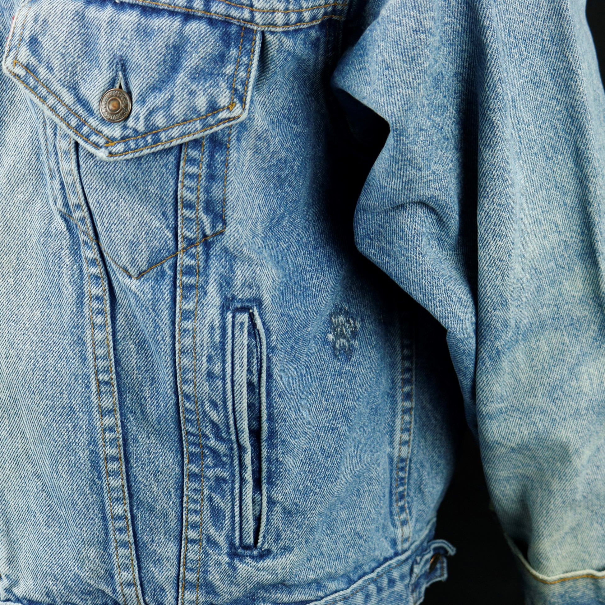 Pink Floyd Levis Denim Jacket USA Distressed Mens Large