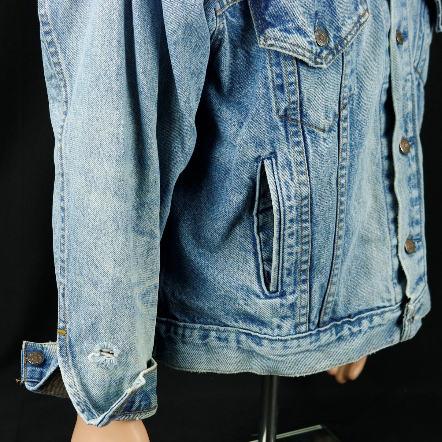 Pink Floyd Levis Denim Jacket USA Distressed Mens Large
