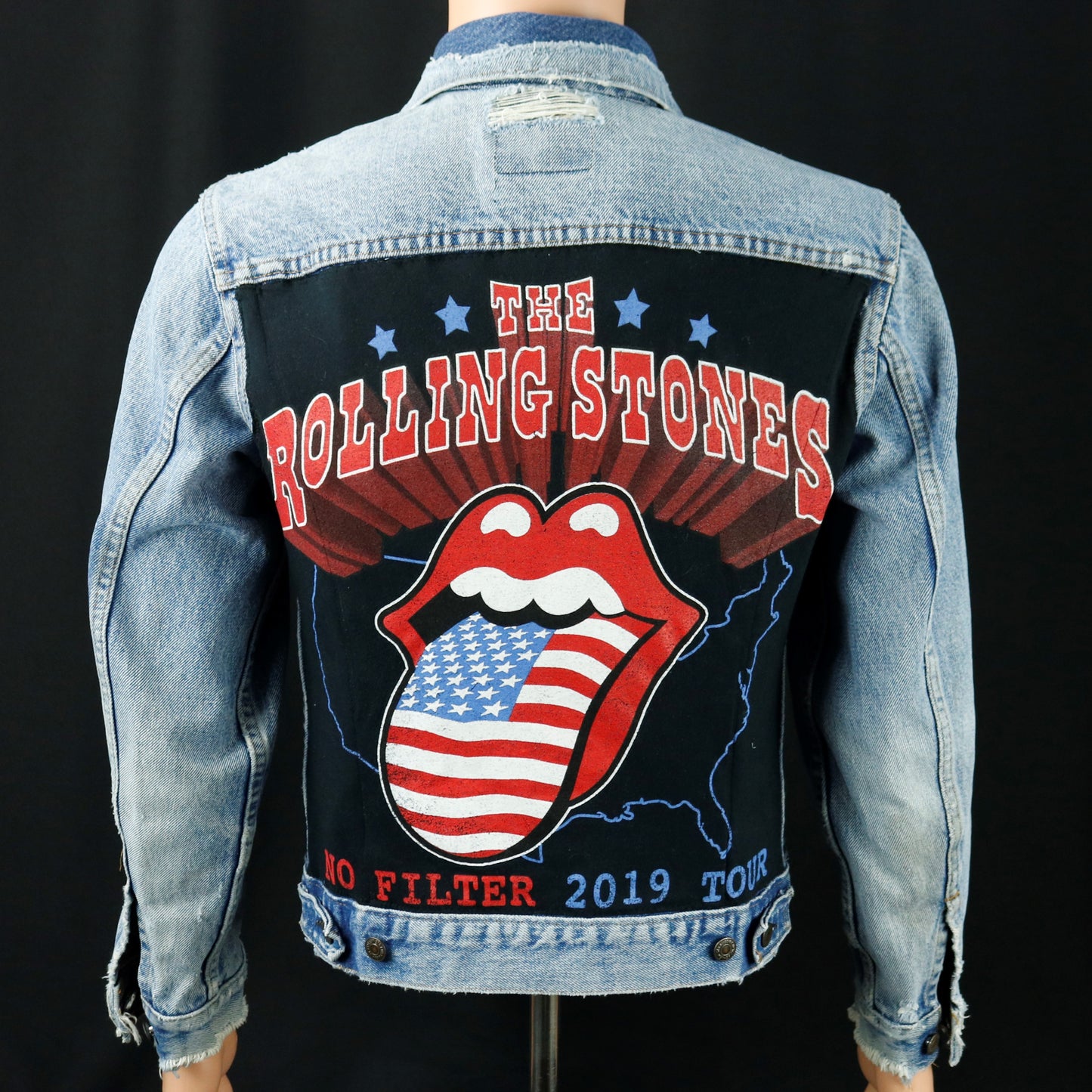 Rolling Stones Levis Distressed Jacket USA 38 Mens Small Womens Medium