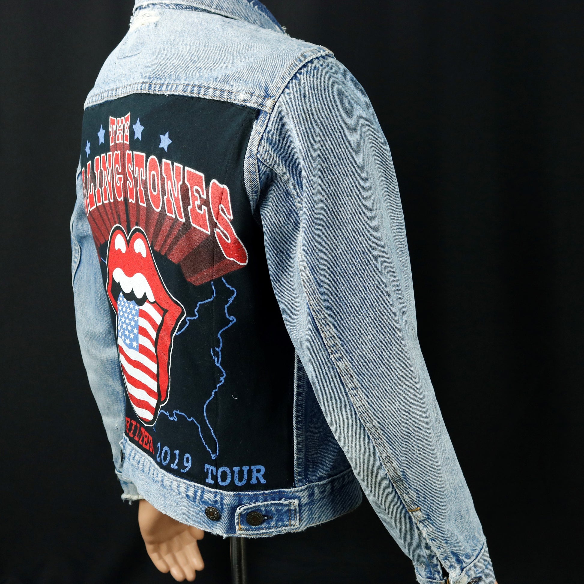 Rolling Stones Levis Distressed Jacket USA 38 Mens Small Womens Medium
