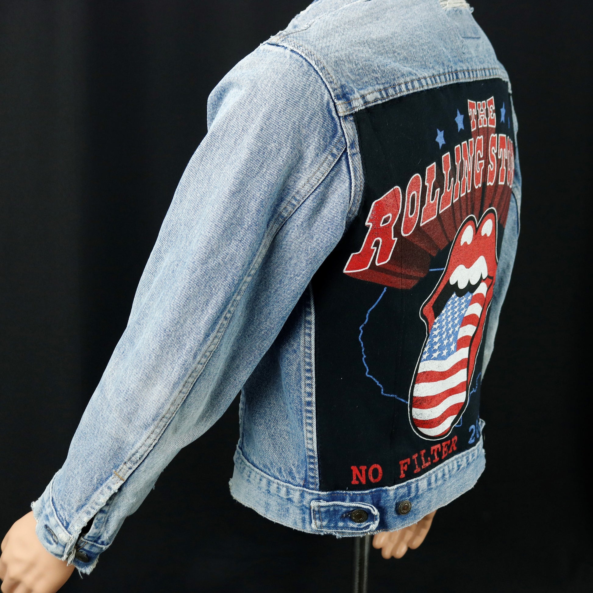 Rolling Stones Levis Distressed Jacket USA 38 Mens Small Womens Medium