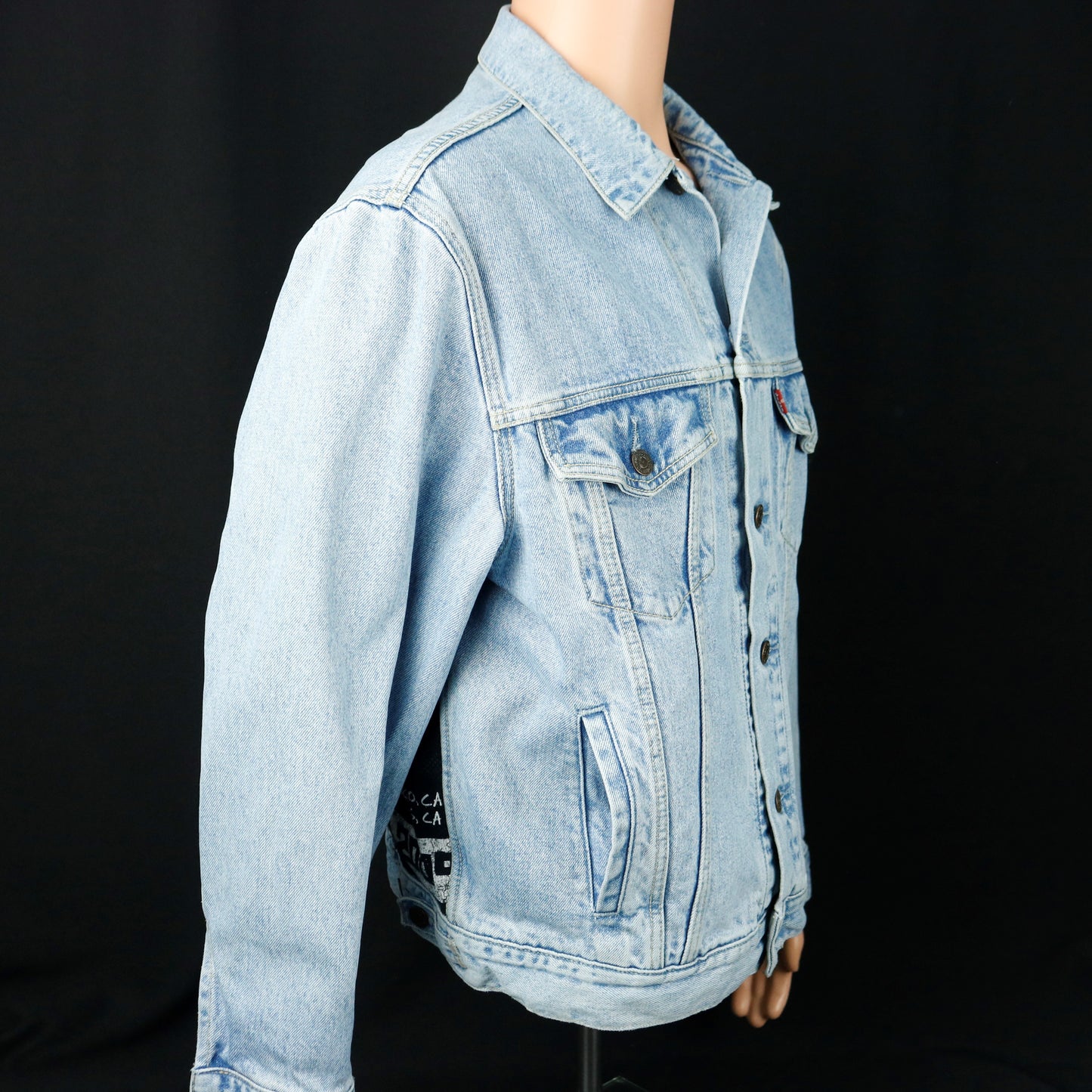 Upcycle Green Day Levis Denim Jacket Mens Large Women's Xlarge