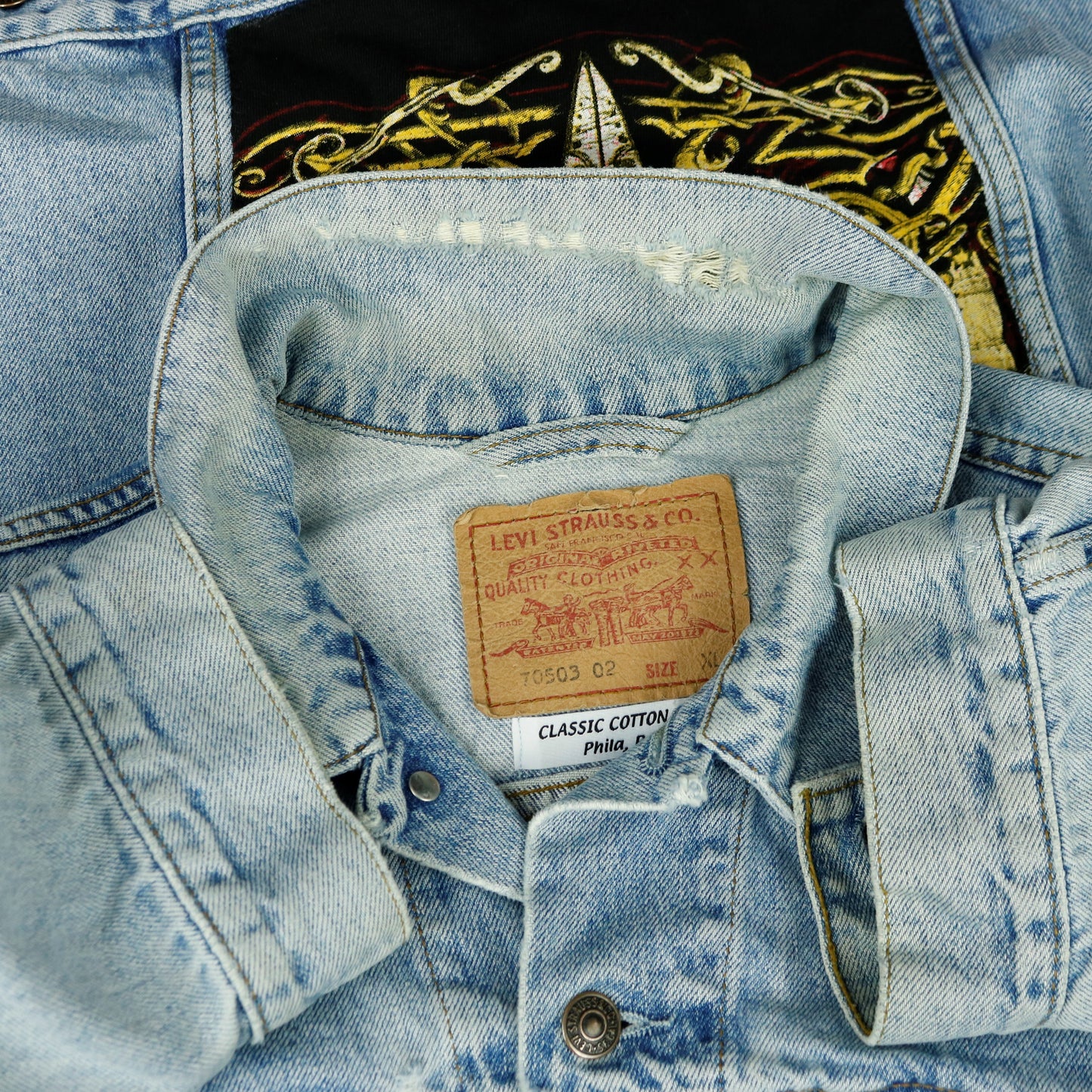 Motley Crue Levis Denim Jacket Mens XLarge