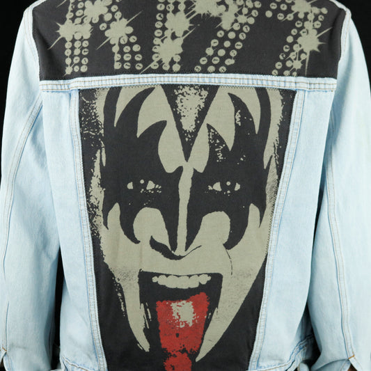 KISS Band Levis Denim Jacket Gene Simmons Upcycle Mens Large