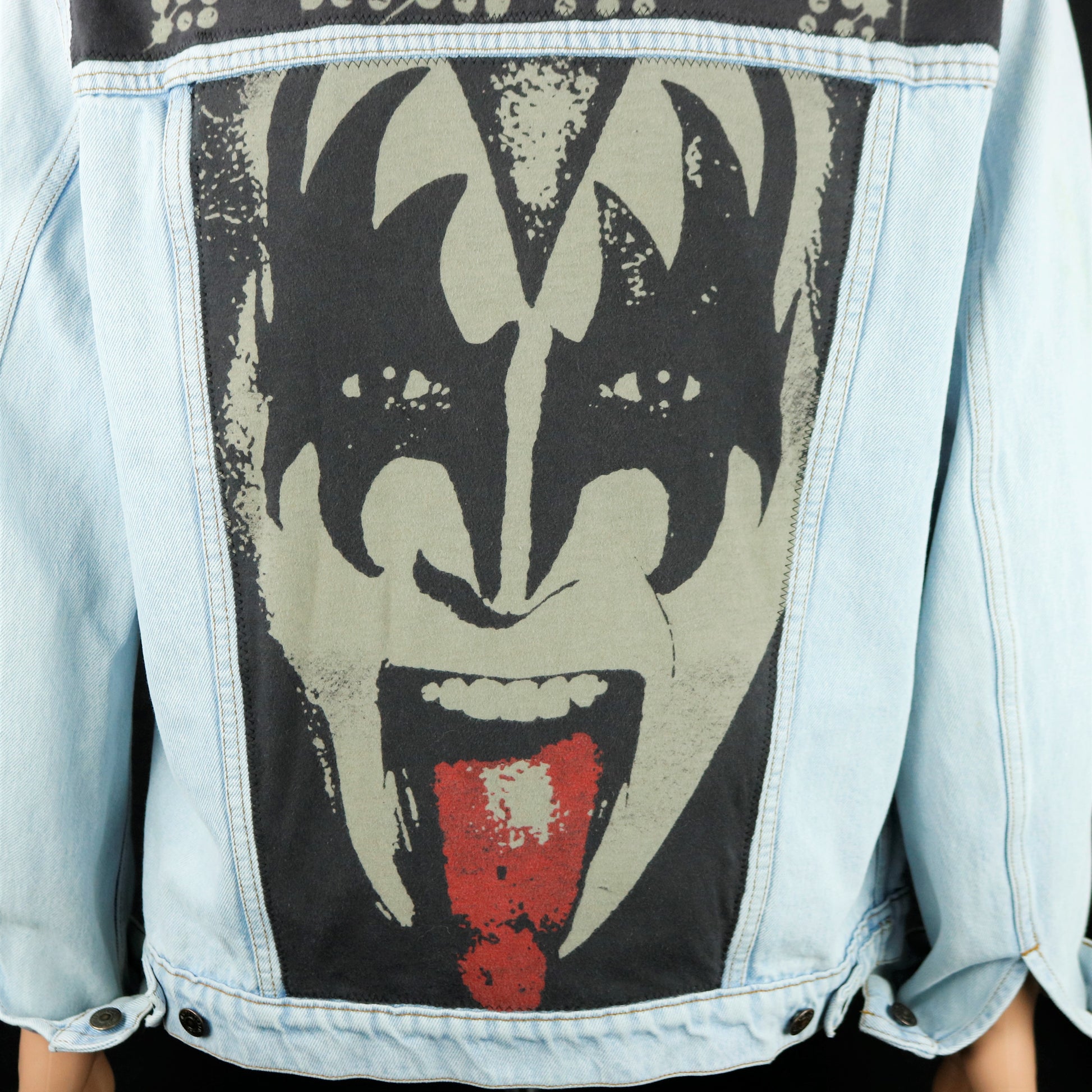 KISS Band Levis Denim Jacket Gene Simmons Upcycle Mens Large
