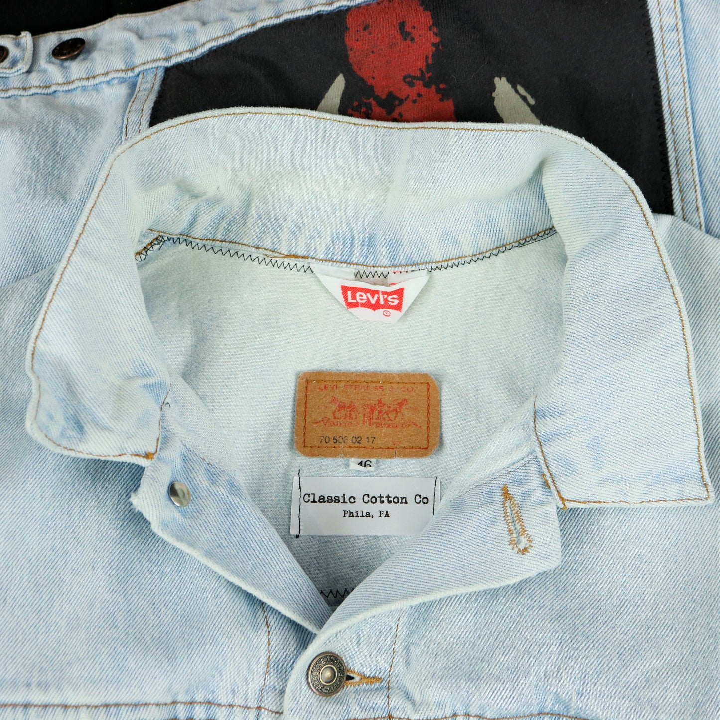 KISS Band Levis Denim Jacket Gene Simmons Upcycle Mens Large