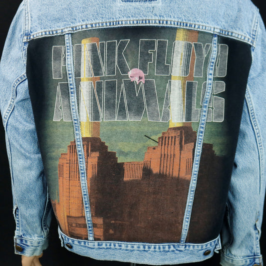 Pink Floyd Levis Denim Jacket Animal Blue Jean Mens MEDIUM