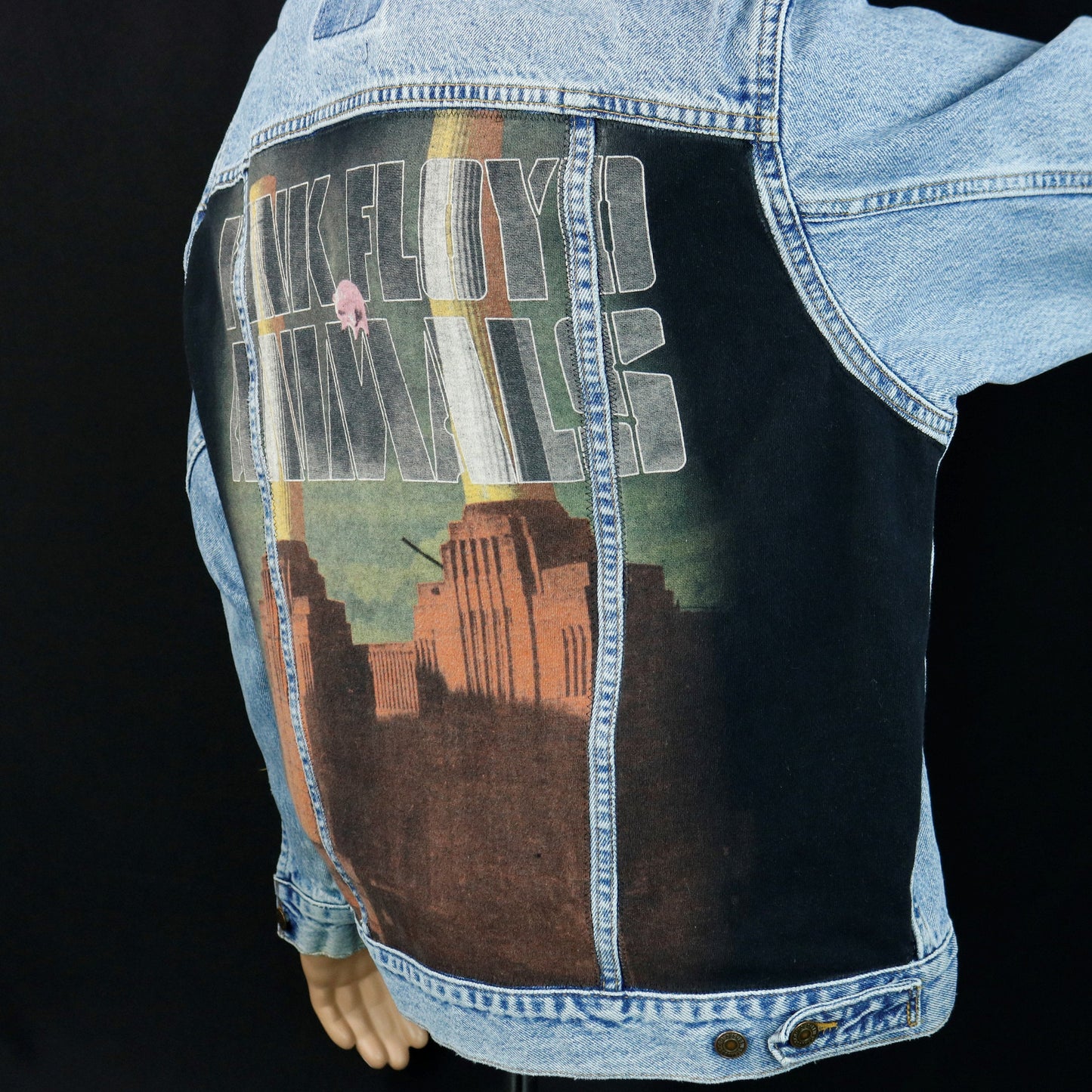 Pink Floyd Levis Denim Jacket Animal Blue Jean Mens MEDIUM